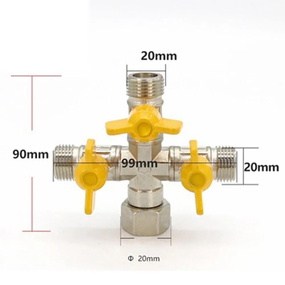 2/3 Switch Brass Diverter Valve Rustproof Thickened Y Shaped Ball Valve 1/2" Hose Barb Anti-leak Hose Pipe Barb Fitting Home