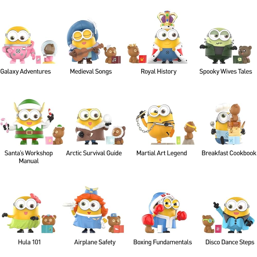 POP MART Minions Bedtime Stories Bob and Tim Figure PVC Blind Box Toy Original Character Collectible 1 Piece