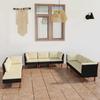 9 piece Garden Lounge Set with Cushions Poly Rattan Black