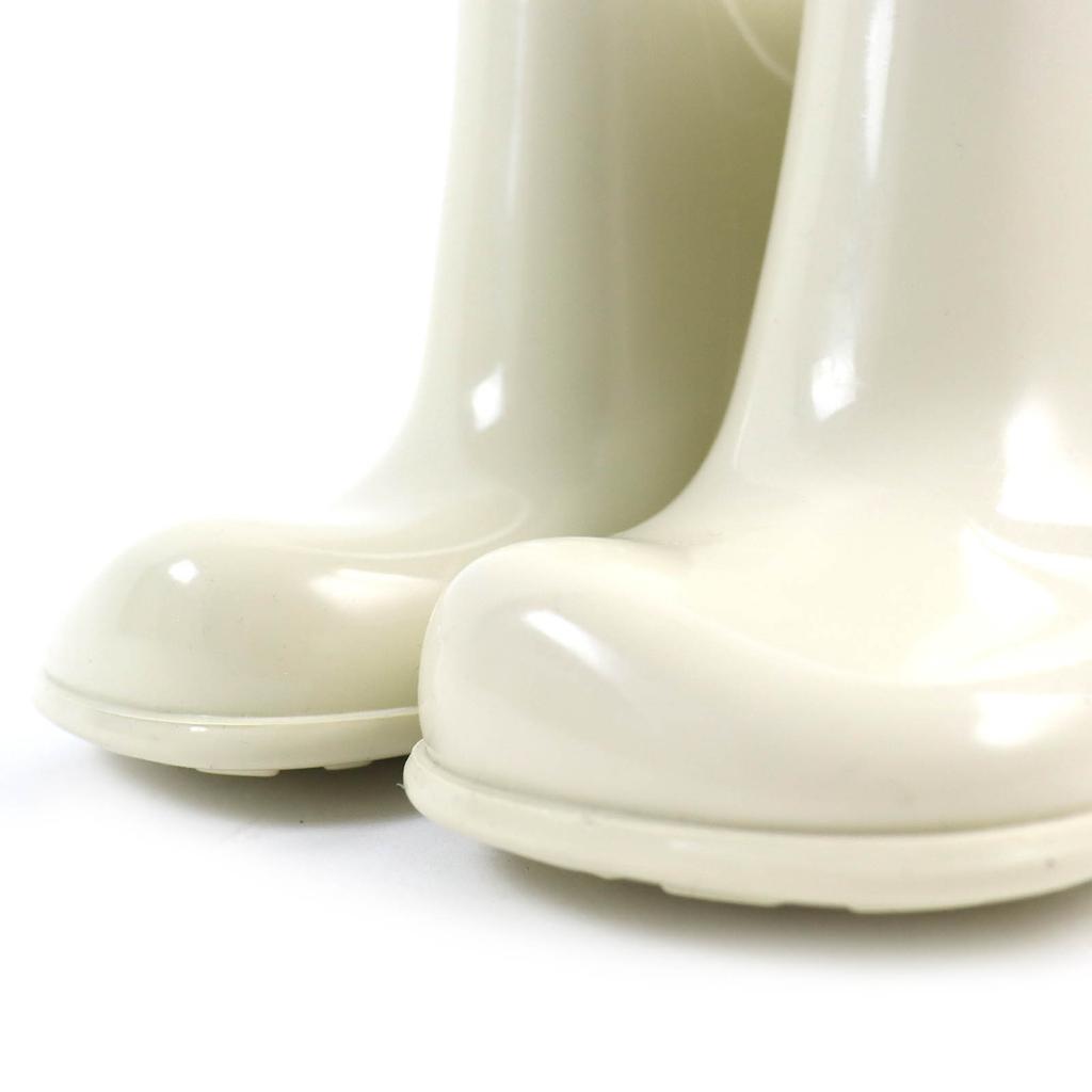 Excellent BOTTEGAVENETA Rain Shoes Shine Rain Boots Rubber Boots Ivory Rubber Used