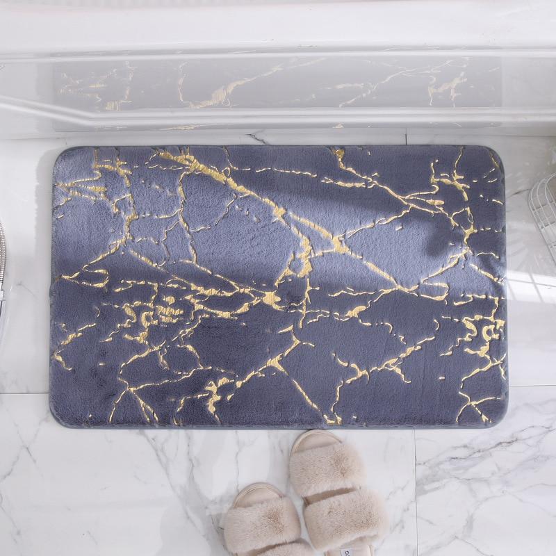 Bath Mats Rugs & Toilet Covers Non Slip Soft Thick Absorbent Marble Design Bathroom Mat