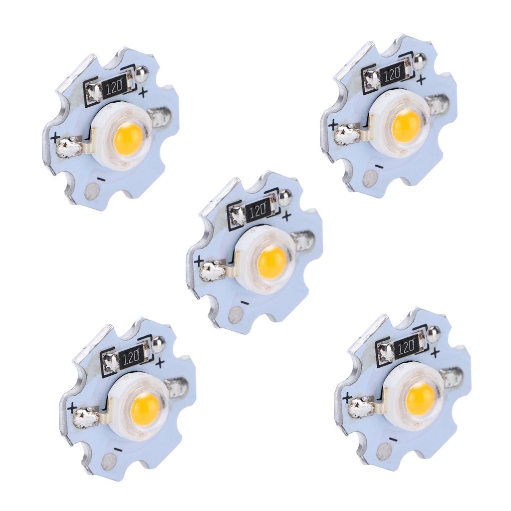25 Stück 0,5W 5V Hochleistungs-LED-Lampenperle Lichtquellenchip mit Aluminiumplatte Gelbes Licht: 588‑590NM