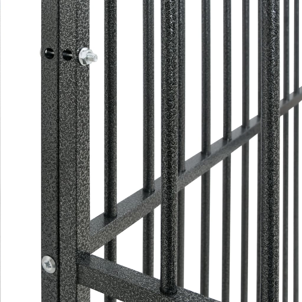 Vidaxl Dog Playpen, 12 Panels, Black, Galvanized Steel