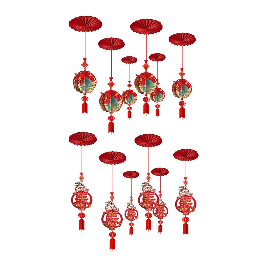 Paper New Year Pendant 3D Hanging Ceiling Decoration Traditional Ornament for Celebrating Chinese New Year 2026