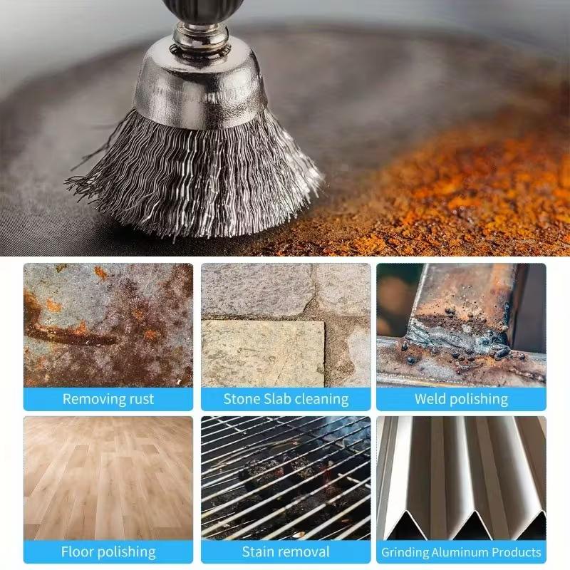 36Pcs Brass Brush Steel Wire Wheels Brushes Drill Rotary Tools Polishing Rotary Tools Metal Rust Removal Brush Set