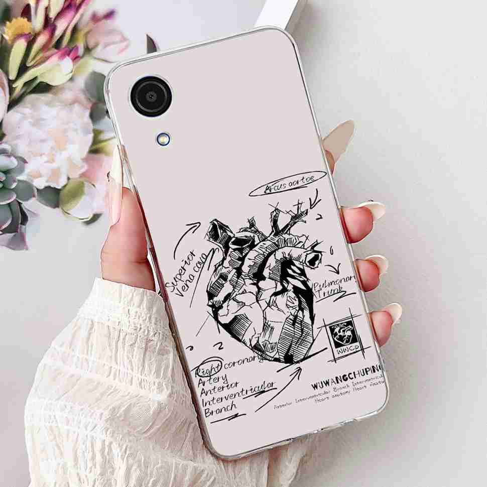 For Samsung A03Core Case Soft Silicone Cute Heart Painted Cover Case For Samsung Galaxy A03 Core SM-A032F TPU Fundas Capa