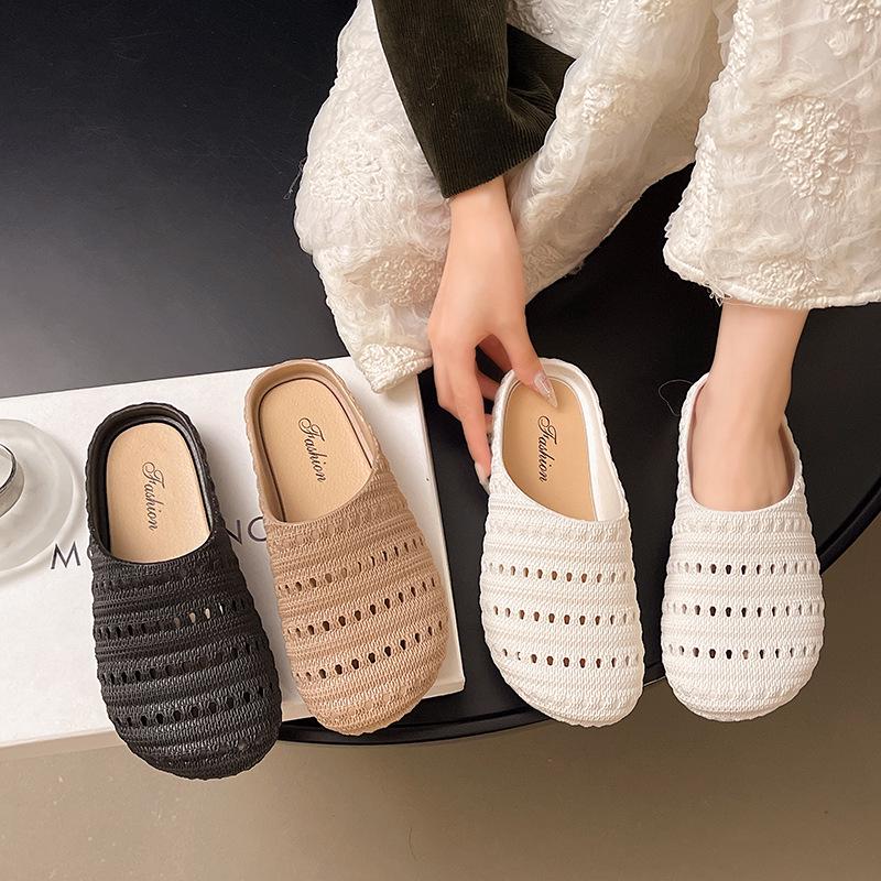 Yuzhihao Women's Summer Closed-Toe Hollow Sandals - New Style Fashion Solid Color Casual Slippers