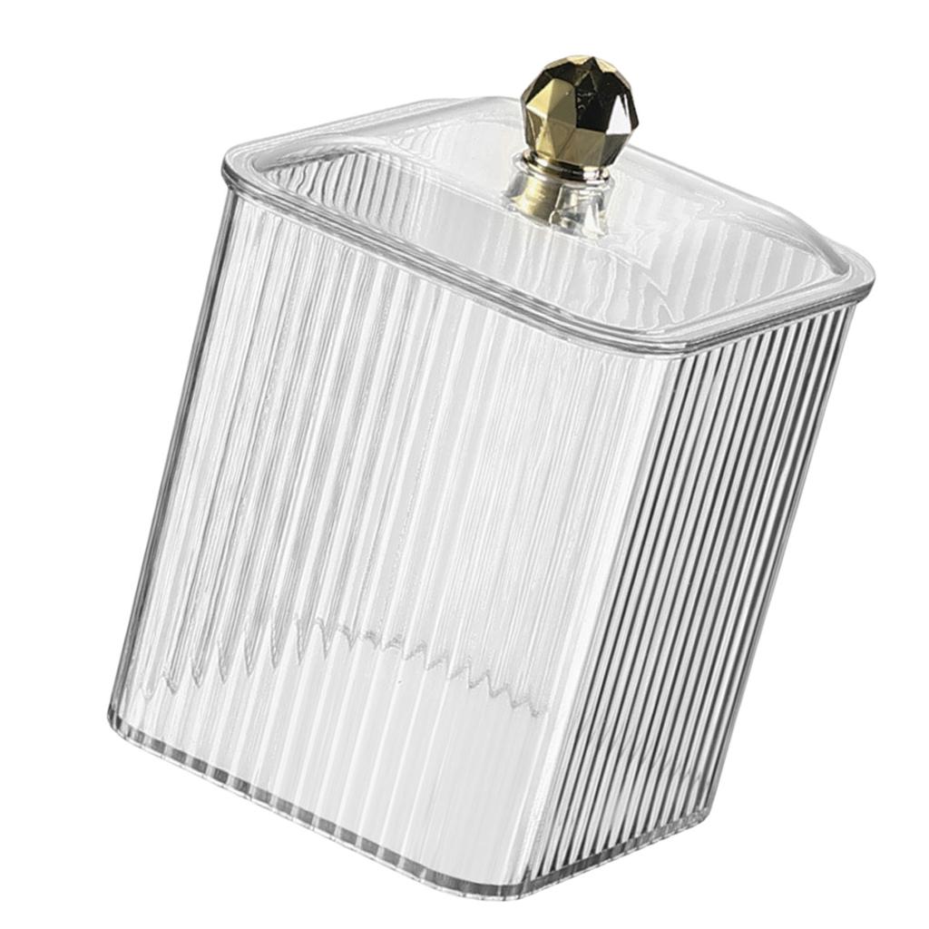 Multipurpose Stylish Cotton Swab Dispenser Home Accessory Storage Container with Easy Access Lid for Organization