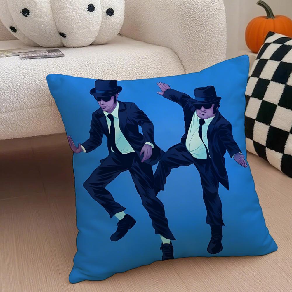Movie Musical The BBlues BBrothers Cushion Cover Throw Pillow Cover Hidden Button Durable Polyester Chair Cushion