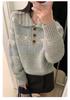 Women's European High-End Fair Isle Wool Polo Sweater - 100% Pure Wool for Autumn & Winter