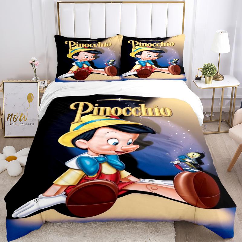 3Pcs Pinocchio'S Magical Adventure Bedding Sets For All Sizes New 3D Printed Bed Cover Comforter Duvet Cover Pillowcase Bedroom Decoration