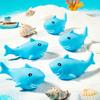 20-100pcs Blue Shark Bath Toy Floating Squeezing Mini Rubber Shark Classroom Carnival Prize Designed For Children Birth Date Celebration Favor