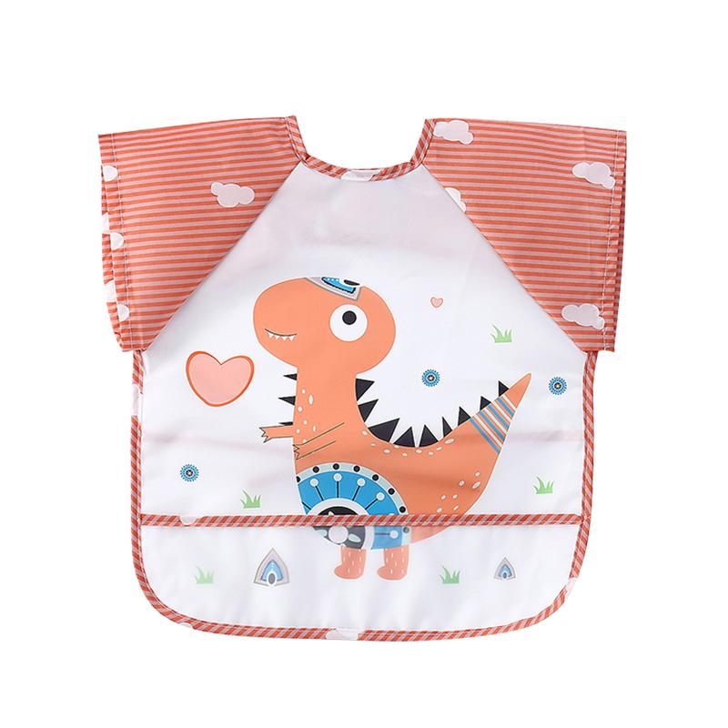 Cute Baby Bibs Toddler Baberos Bavoir Waterproof Long Sleeve Apron Cartoon Animals Children Feeding Smock Bib Baby Stuff 0-3Y