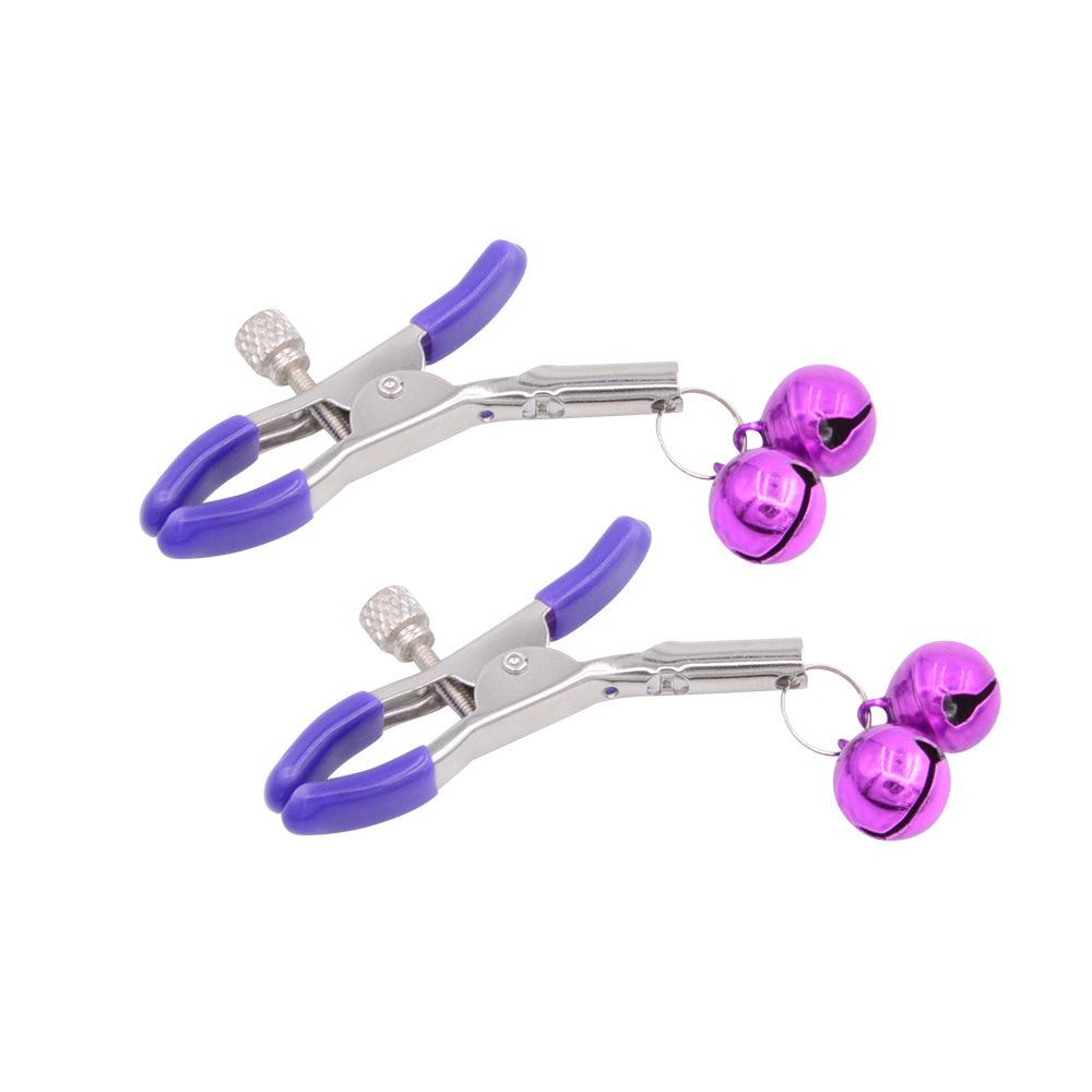 SM Double Bell Nipple Clamp Clitoral Clip Adult Flirting Nipple Stimulation an Engine of Torture Female Slave Training Couple Sex Sex Product