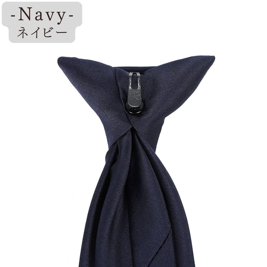 [Harujio] 4 Colors Clip-On One-Touch Necktie - No-Tie Clip-On Hook Type - Easy to Use for Remote Work, Teleworking, and Working from Home - Black,