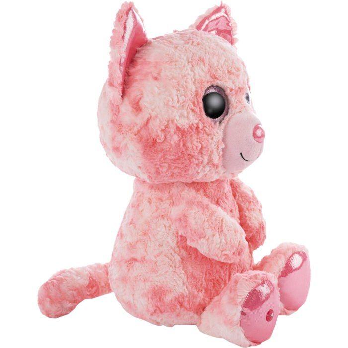 Peluche - nici - glubschis dreamie 45 cm - chats grands yeux paillet - noir et rose