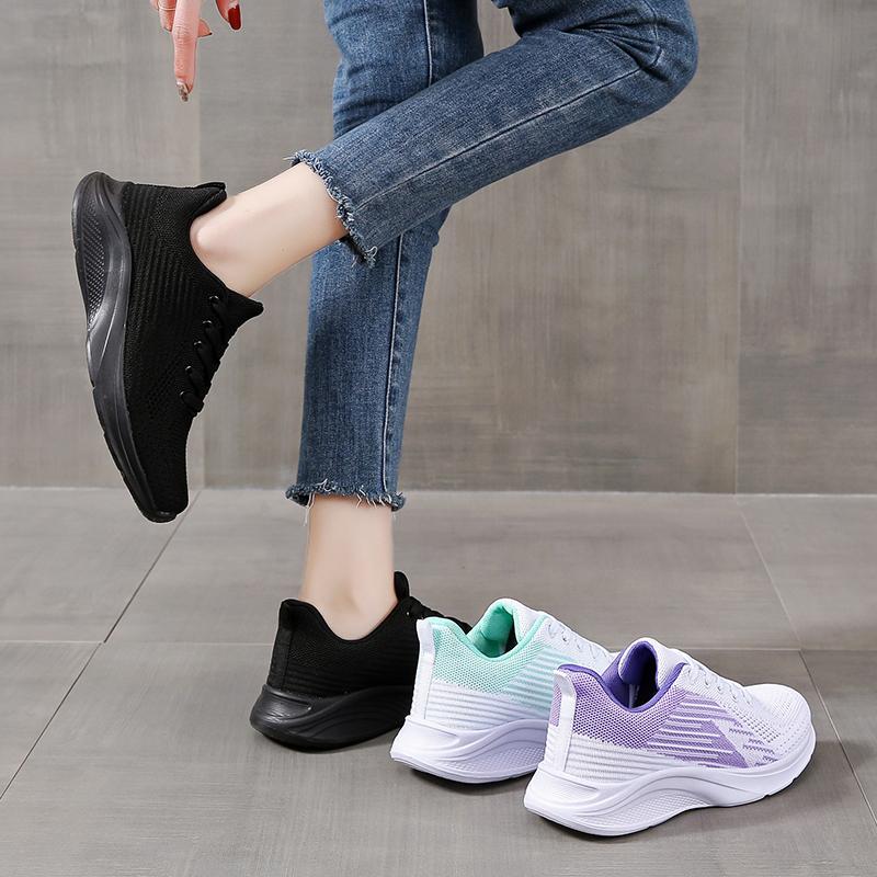 TUINANLE Sneakers Women Shoes Light White Sneakers Breathable Shoes Outdoor Ladies Casual Flat Walking Black Shoes