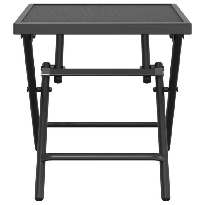 VidaXL Table de jardin pliable anthracite 38x38x38 cm Treillis d'acier 362766