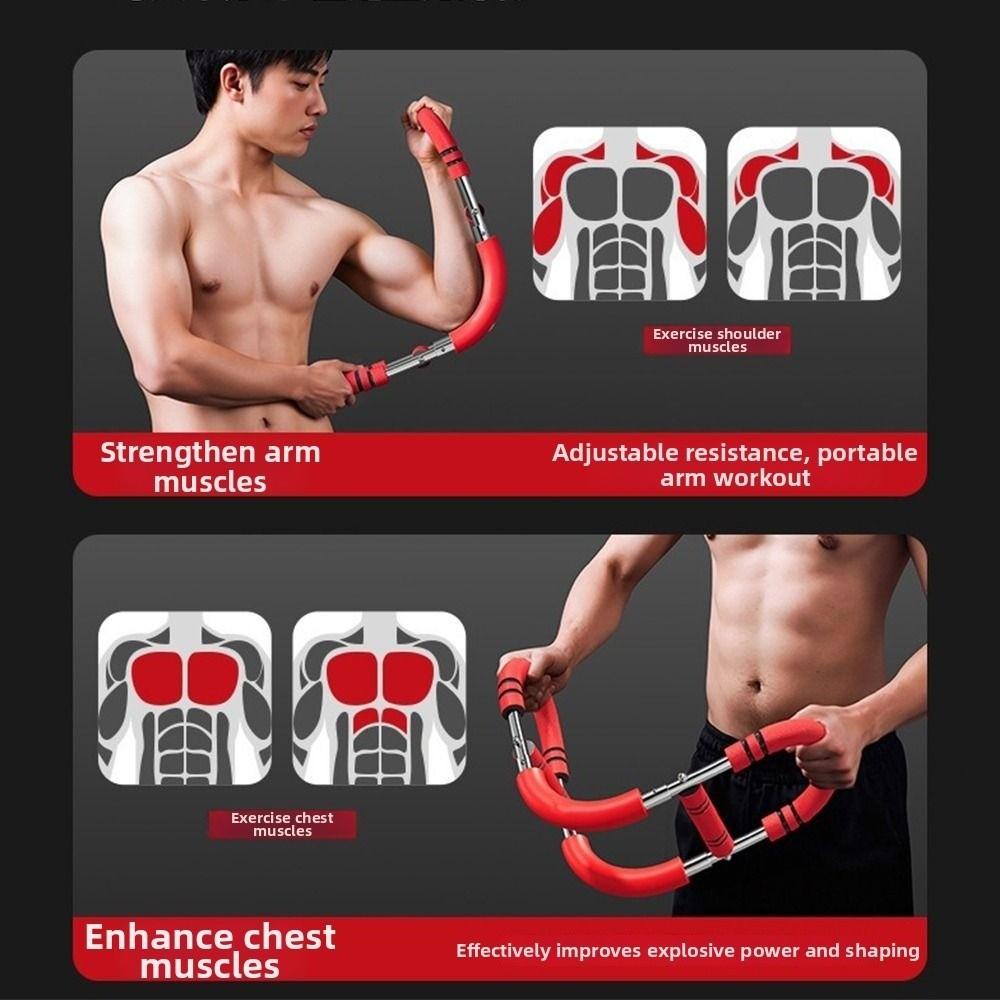 3 Adjustable Levels U-shaped Arm Exerciser U-Shaped Chest Expander  Bicep Exercise