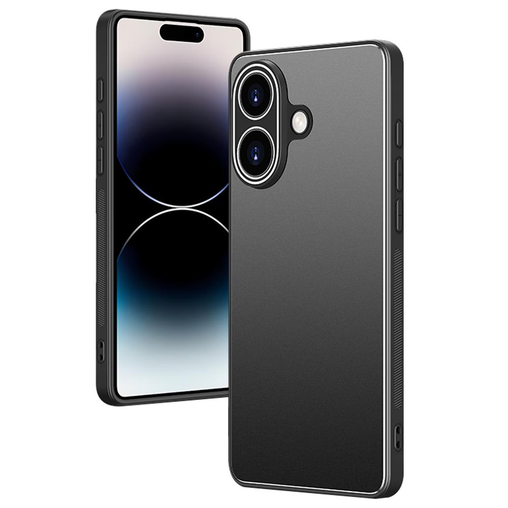 For iPhone 16 Case PC+TPU Matte Back Phone Cover with Lens Film