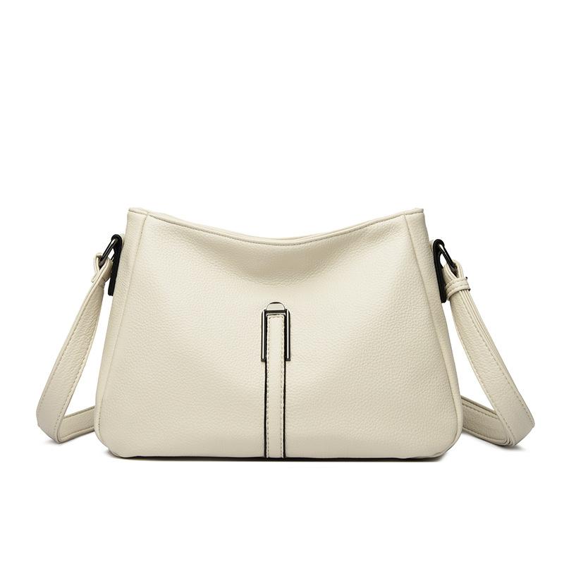 Women's bag new soft leather large-capacity medium mother bag atmospheric shoulder bag fashionable and simple messenger bag