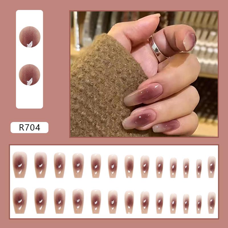 

Ombre Rose Blush Medium Ballerina Nails - Minimalist Press-On Set (26 Pieces)