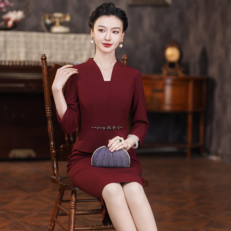 Shenzhen Cheongsam Plus-Size Mother of the Bride Dress 2024 High-End Wedding Banquet Toast Dress