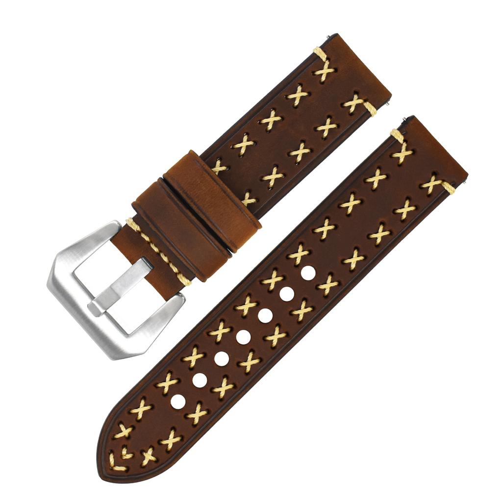 Pin Buckle Retro Genuine Leather Watch Strap Men's Replacement Watch Band Compatible for Huawei Watch Accessories Wristband Bracelet