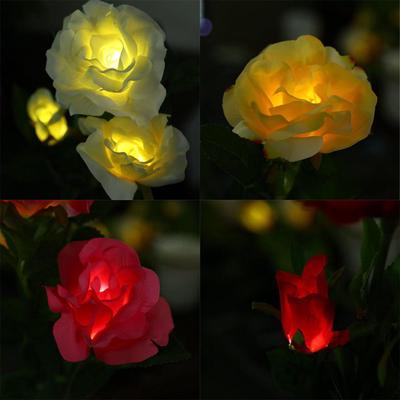 Outdoor Solar Powered LED Light Rose Flower Lamp for Yard Rose LED Lamp Flower Night Lights Yard Outdoor Garden Path