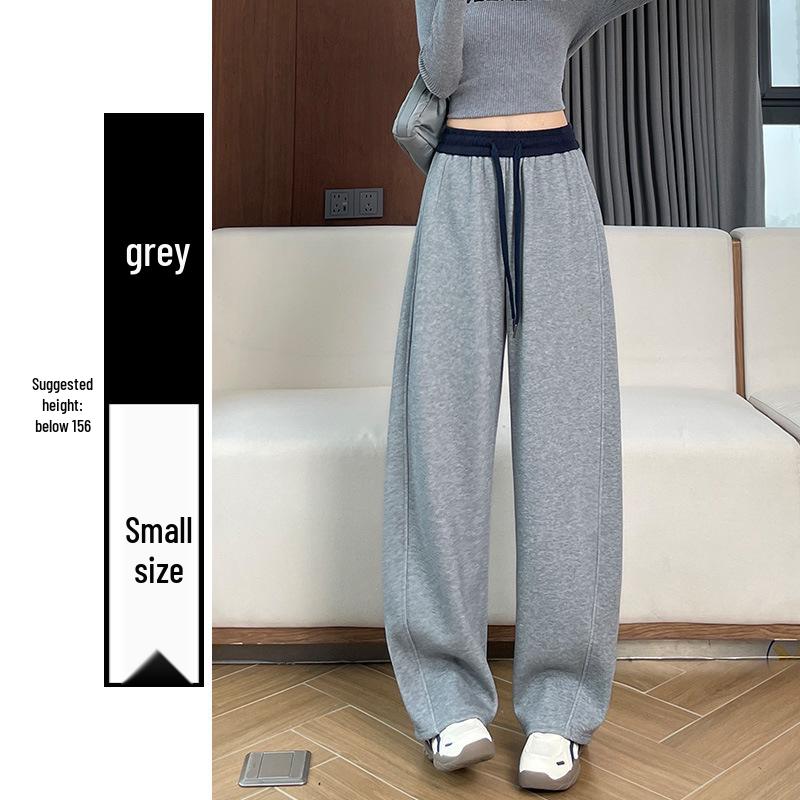 

Women s Slim Wide-Leg Velvet Cropped Sweatpants for Spring, Autumn, Winter 2XL 137-150 lbs