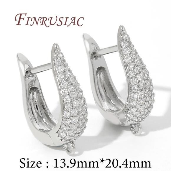 18K Real Gold Plated Crystal Zirconia Earring Hooks Clasps,Shvenzy Earwires,Fasteners For Earrings,DIY Earring Accessories