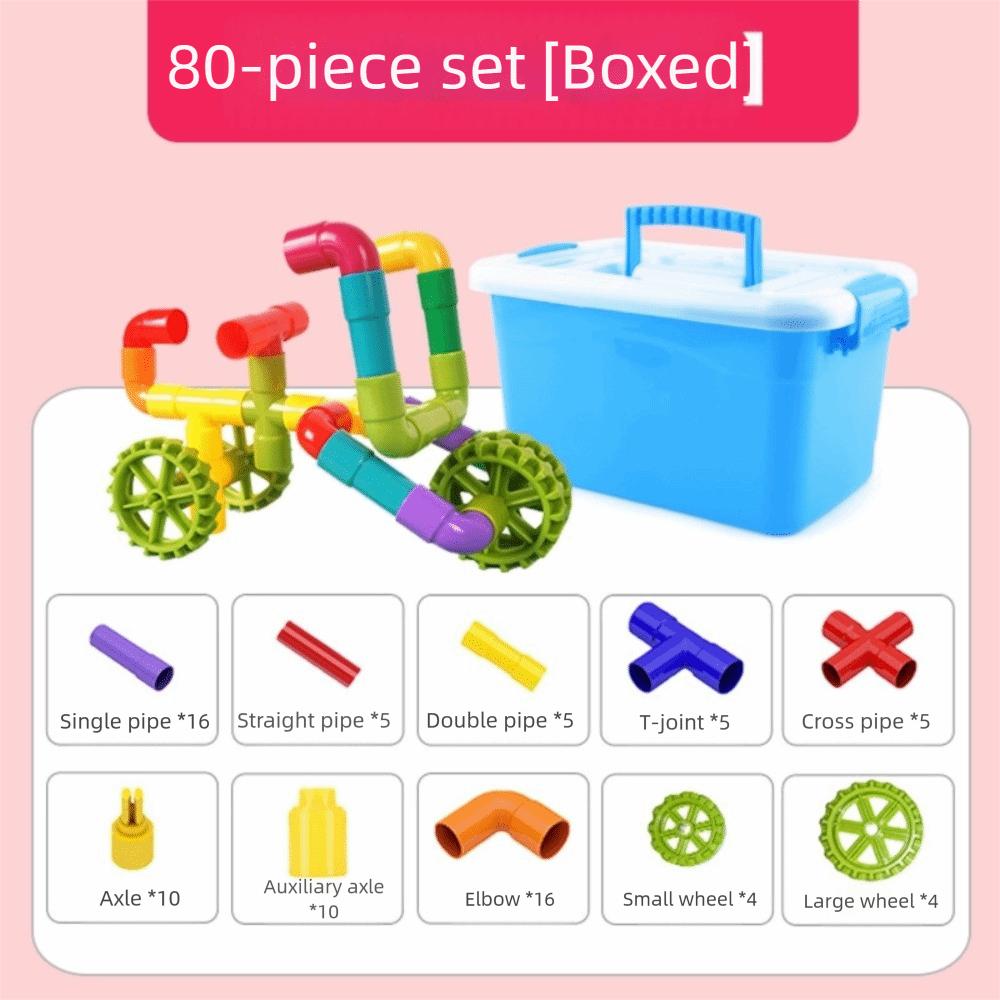 DIY Water Pipe Building Blocks Assembly Design Plastic Construction Educational Toys Splicing Pipes Montessori Building Blocks