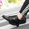 Men's Trendy Cowhide Sneakers - 8CM Taller, Round Toe, Thick Sole, Casual Sports Shoes