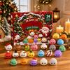 Weihnachts-Adventskalender - Tag für Tag Countdown mit 3D Brötchen-Spielzeug, 10 Stile Zufällige Farben