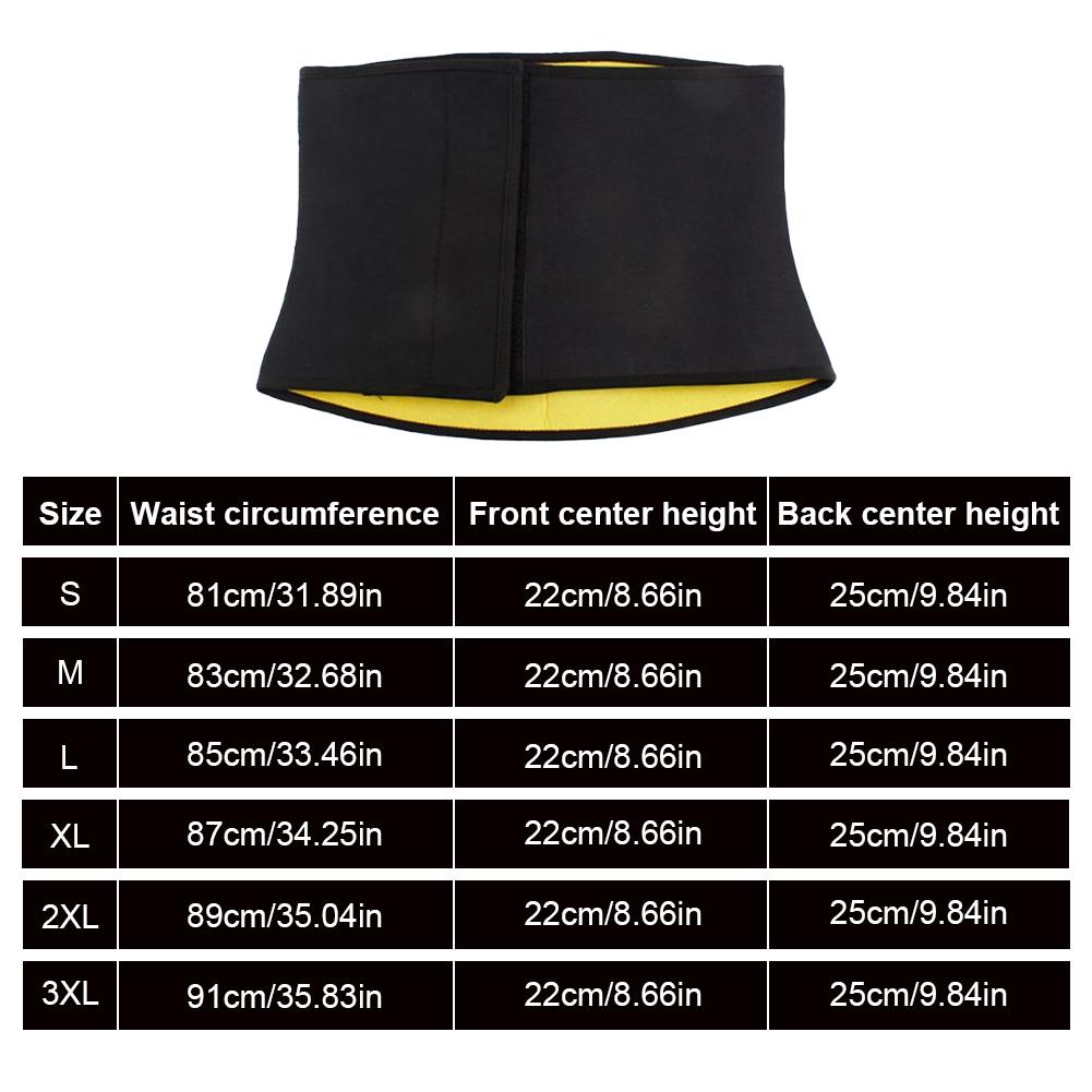 Sports Fitness Waist Support Belt Sweat Waist Trimmer Belt Neoprene Workout Shaping Yoga Body Slimming Band