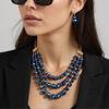 Collana girocollo multistrato con perline di cristallo per donna 6040
