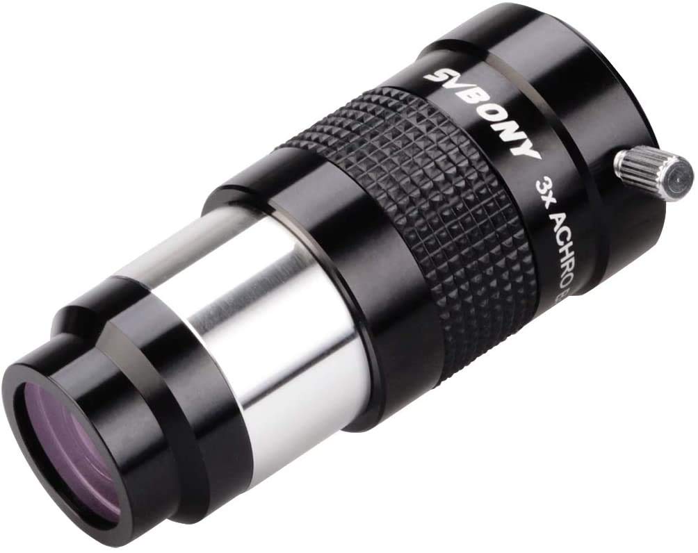 SVBONY Barlow Lens 3x Chromatic Aberration Magnifying Telescope Astronomical Telescope Accessory Corrector, Correction, 1.25-inch (31.7mm Diameter),