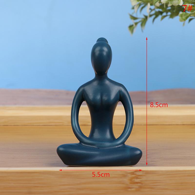 1pc Creative Meditation Yoga Pose Statue Figurine Ornaments Yoga Figure Decor Ornament Home Studio Decor