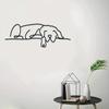 Modern Metal Sleeping Dog Wall Art, Minimalist Home Decor, Housewarming Gift