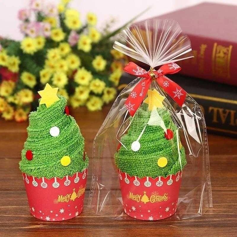1/3Pcs Christmas Cake Shape Towel Snowman Dinner Decor New Year Embroidered Towel for Home Xmas Tree Towels Children S Gifts