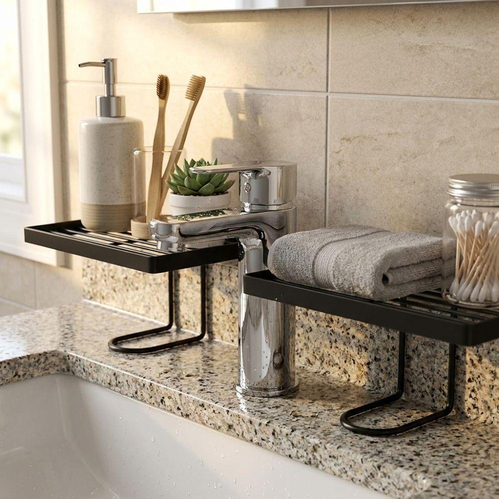 Water Drainage Bathroom Storage Rack Mesh Design Cosmetics Organizer Sink Drying Rack Household