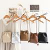 IELGY Korean Version All-Match Mini Drawstring Bucket Bag Retro Texture Soft Leather Shopping Mobile Phone Bag Cute Shoulder Crossbody