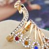 Knuckle Ring Shiny Rhinestone Peacock Charming Women Girls Elegant Animal Finger Ring Jewelry Accessories