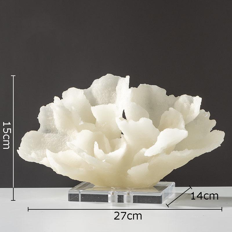 Creative Simulated Coral Resin Crafts Transparent Base Coral Statue Desk Decoration Ornaments Modern Home Decor Furnishings