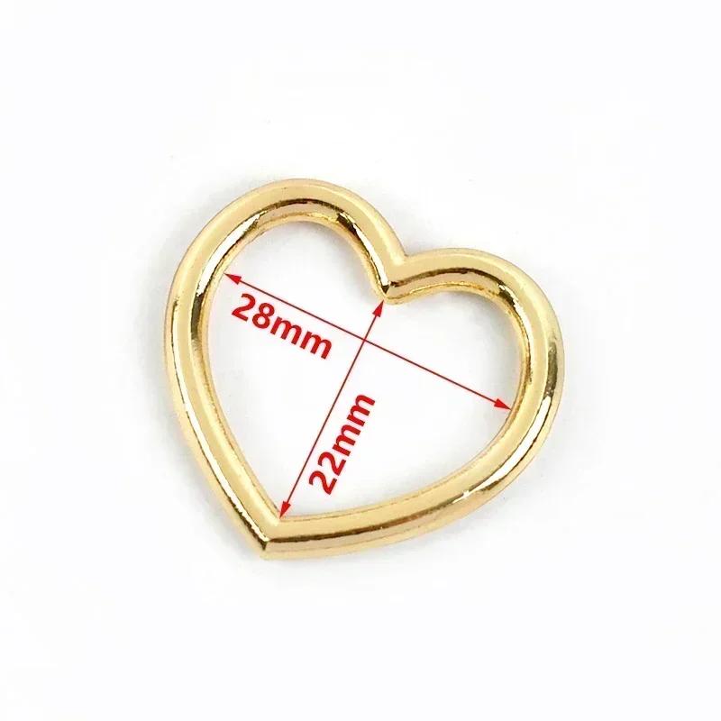 Meetee 5-20Pcs Metal O Ring Buckles Webbing Belt Clasp Dog Collar Connector Hanger Heart Loop Hooks DIY Hardware Accessories