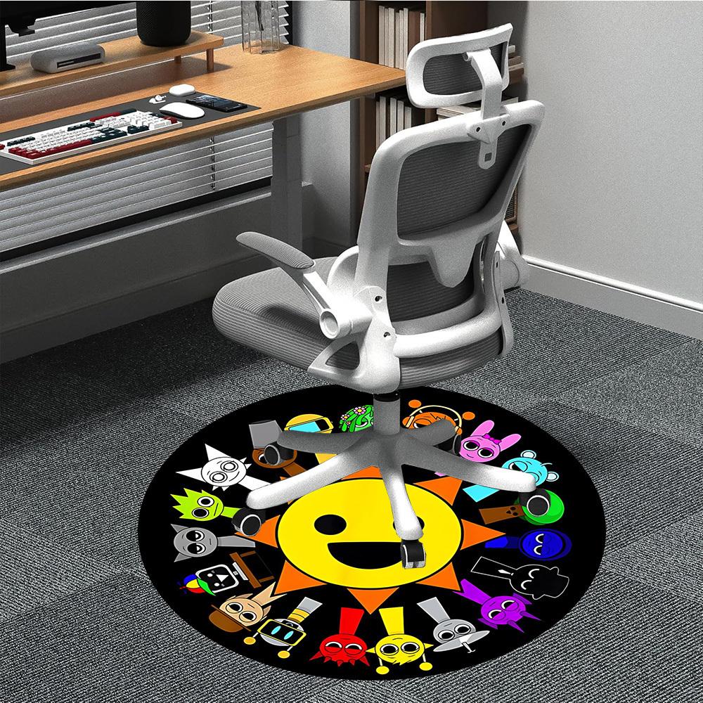 

1PC Rainbow Friends Office Round Rug, Non-slip, Soft and Durable Office Rug for Interior Decoration, Perfect for Office, Beautiful Decoration 80cm