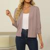 Women Casual Lightweight Cropped Cardigan Sweater 3/4 Sleeve Open Front Comfortable Fashion Shrugs