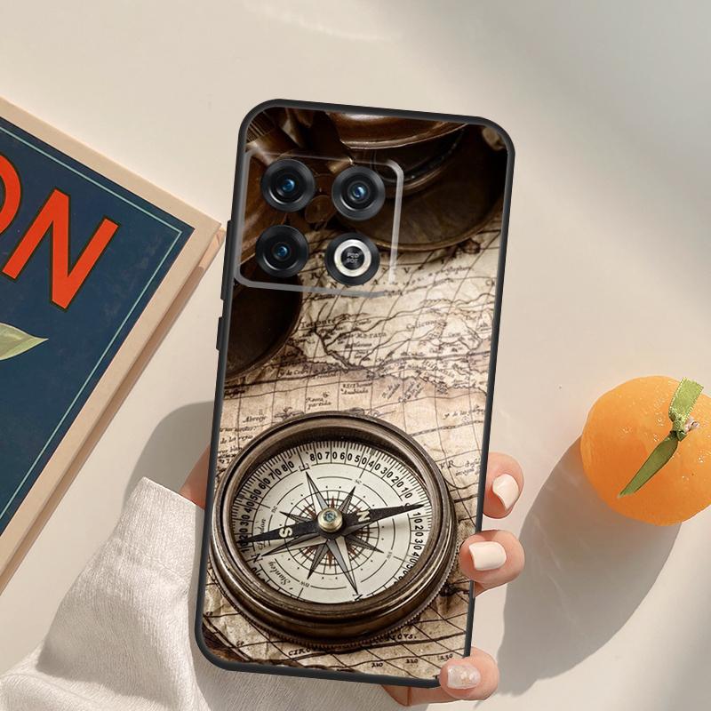 World Map Compass Nautical Case For OnePlus Nord 5 CE 2 3 4 Lite N20 N30 OnePlus 15 13 12 11 13T 10T 10R 12R 13R Cover