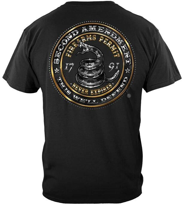 New 2ND AMENDMENT FIREARMS PERMIT NEVER EXPIRES Shirt NRA AR15 3XL