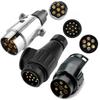 7/13Pin Waterproof Connector Trailer Caravan Towbar Towing Socket Adapter Plug Converter Car Truck Caravan Accessories